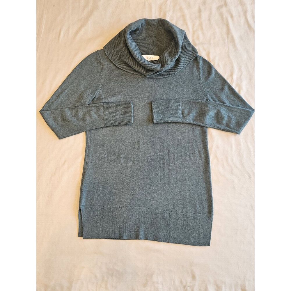 Loft Forest Green Cowl Neck Long Sleeve Sweater Women's Size‎ Small